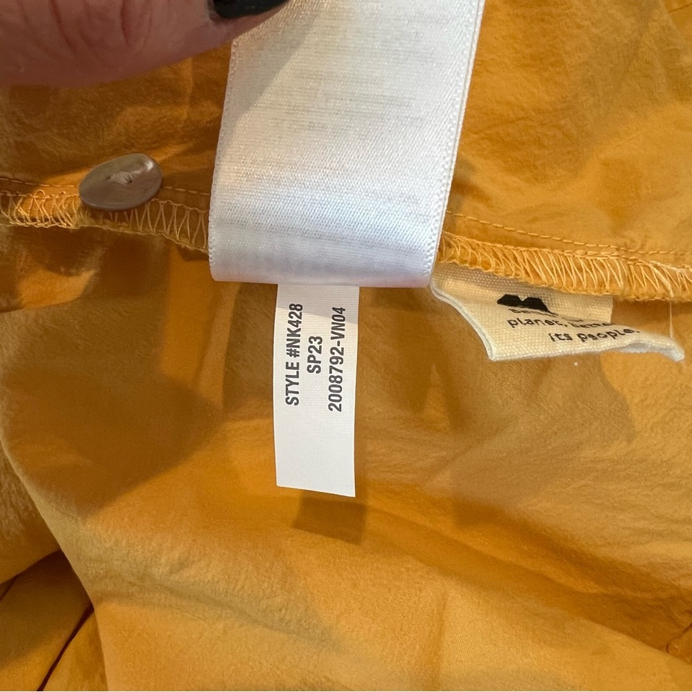 Madewell Button-Front Tiered Midi Dress in mustard yellow size 6p - Picture 11 of 11
